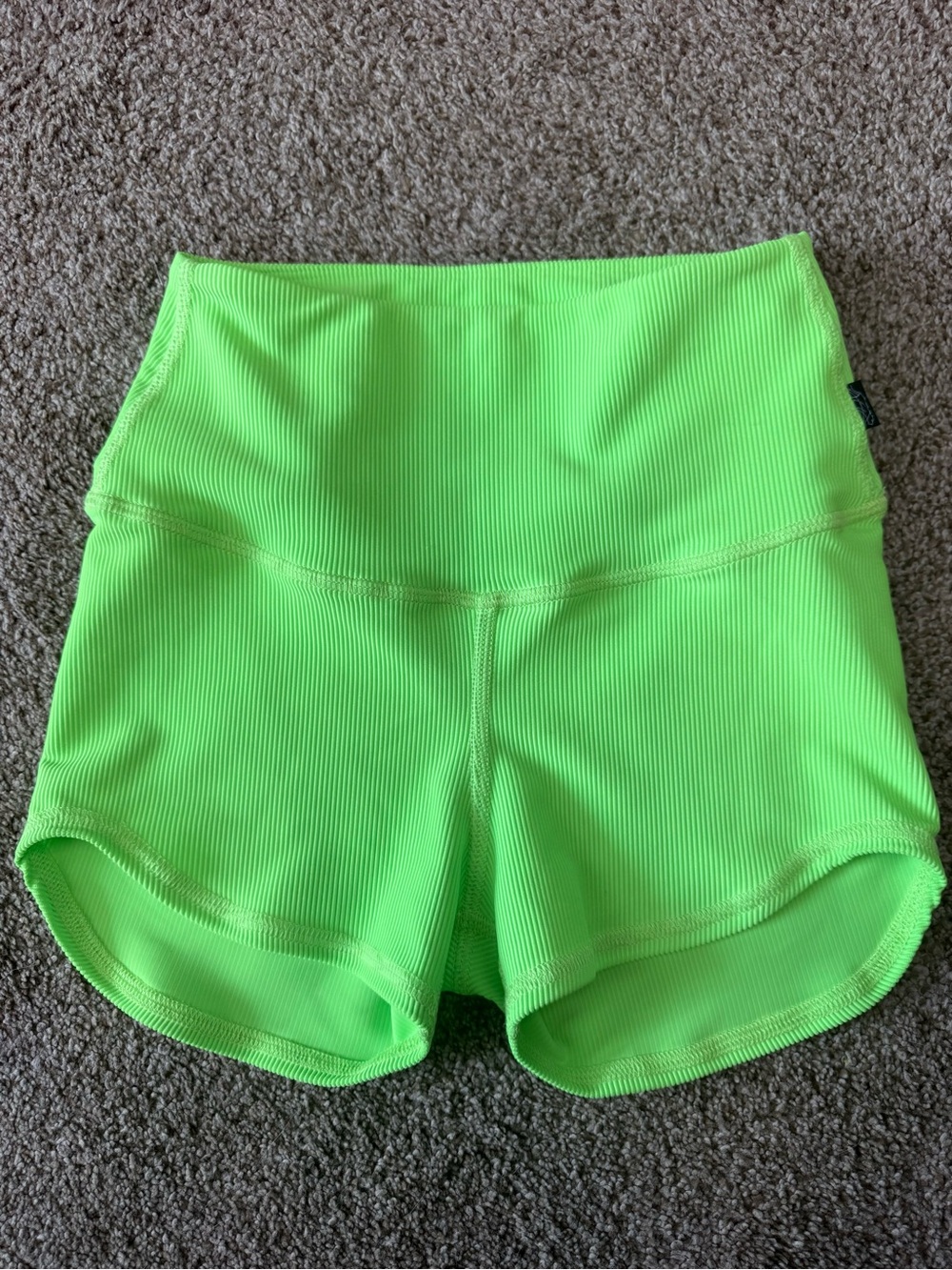 Neon Green High-Rise Women’s Athletic Shorts